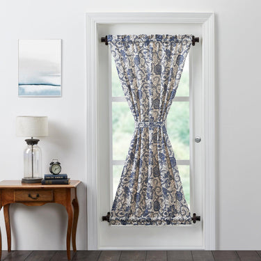 Dorset Navy Floral Door Panel Curtain 72x40 VHC Brands - The Fox Decor